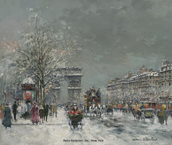 Arc de Triomphe, Avenue des Champs-Élysées, Hiver - Antoine Blanchard