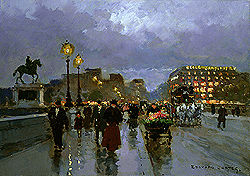 Pont-Neuf by Edouard Leon Cortes - 13 x 18 inches Signed Edouard cortes edouard cortez edouardo cortes edouardo cortez paris street scene 