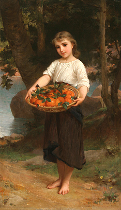 Girl with Basket of Oranges - Emile Munier
