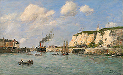 L\'entree du port, Dieppe - Eugène Louis Boudin