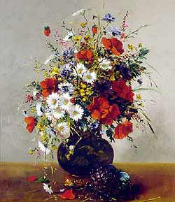 Daisies, Poppies and Cornflowers - Eugene Henri Cauchois