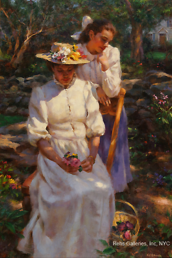 Sunlight and Shadows by Gregory Frank Harris - 24 x 16 inches Signed; also signed and titled on the reverse contemporary american realist academic figures genre figurative 