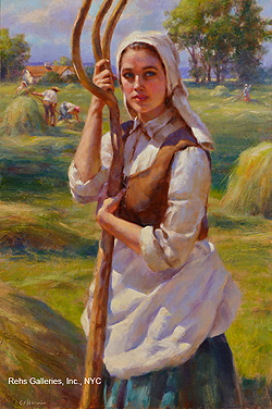 An Afternoon Reverie by Gregory Frank Harris - 18 x 12 inches Signed; also signed and titled on the reverse american contemporary peasant genre figurative figures 