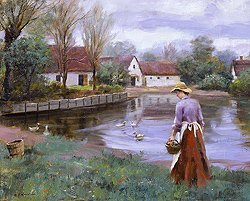 The Village Pond - Gregory Frank Harris