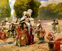 The Flower Seller, Tuileries - Henry Victor Lesur