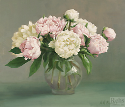 Peonies in a Vase by Holly Hope Banks - 12 x 14 inches Signed american still life 