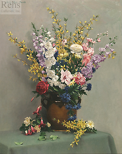 A Myriad of Blooms by Holly Hope Banks - 30 x 25 inches Signed flowers still life contemporary american 