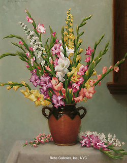 Gladiolus and Delphinium by Holly Hope Banks - 30 x 23 inches Signed flowers still life contemporary american