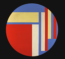 Vibrant Tondo, 1968 by Ilya Bolotowsky - 31 1/2 inches Signed and dated '68; also signed, titled and dated on the reverse american neoplasticism abstract non-objective color field 
