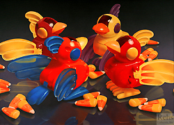 Birds by John Kuhn - 36 x 50 inches Signed photorealism toys photo-realism 