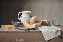 Still Life with Cantaloupe and Prosciutto  - Justin Wood