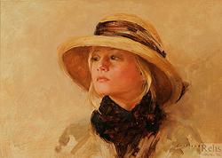 Noelle by Katie Swatland - 13 x 18 inches Signed; also signed and titled on the reverse american contemporary portrait figurative