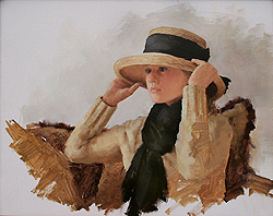 Etude by Katie Swatland - 16 x 20 inches Signed; also signed and titled on the reverse noelle figurative head study