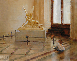 Amore Risveglio by Katie Swatland - 16 x 20 inches Signed; also signed and titled on the reverse american contemporary genre figure interior museum children child