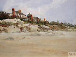 Oceanside View by Katie Swatland - 12 x 16 inches Signed; also signed and titled on the reverse american contemporary landscape beach scene coastal views