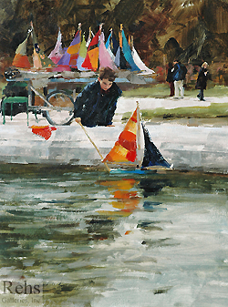 Afternoon in Paris by Katie Swatland - 16 x 12 inches Signed; also signed and titled on the reverse contemporary american figurative genre realist impressionist
