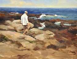 Along the Ogunquit Coast by Katie Swatland - 14 x 18 inches Signed; also signed and titled on the reverse american contemporary impressionist maine ocean seascape
