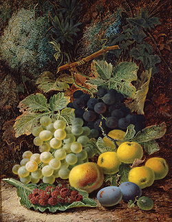 Still Life of Fruit by Oliver Clare - 18 x 14 inches Signed and dated '99 british victorian still life fruit mossy banks 