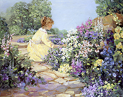 The Garden at Khakum Woods by Sally Swatland - 24 x 30 inches Signed  