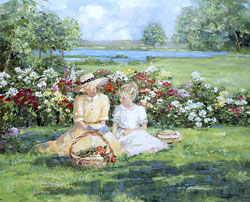 Quiet Afternoon at Binney Park by Sally Swatland - 26 x 32 inches Signed  