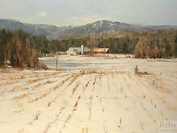 November Snow by Sally Swatland - 30 x 40 inches Signed; also signed and titled on the reverse american contemporary winter snow new england landscapes 