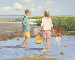 Westhampton Bay, Low Tide by Sally Swatland - 24 x 30 inches Signed; also signed and titled on the reverse  