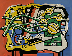 Still Life with Onions by Ugo Omleto Giannini - 16 1/4 x 21 inches Signed and dated 1950 american abstract leger klee 