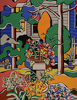 Papa's Garden by Ugo Omleto Giannini - 23 1/2 x 18 1/2 inches Signed and dated '51 american abstract leger klee 