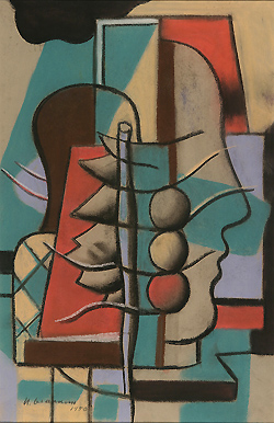 Harlequin for Leger by Ugo Omleto Giannini - 20 x 13 inches Signed and dated 1950 american abstract leger 