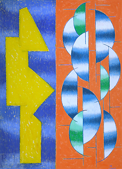 Contrasting Forms III by Ugo Omleto Giannini - 29 1/2 x 21 1/2 inches Signed and dated '54 american abstract leger klee 