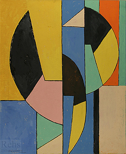 Head by Ugo Omleto Giannini - 24 1/2 x 20 inches Signed and dated 6/29/54 abstract american leger non-objective modern 