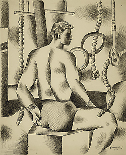 Acrobat by Ugo Omleto Giannini - 16 3/4 x 13 3/4 inches Signed and dated '53 figure circus picasso matisse drawings 