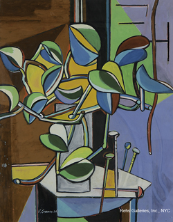 Vine & Nails by Ugo Omleto Giannini - 25 1/2 x 20 inches Signed and dated '54 american abstract leger klee picasso still life 