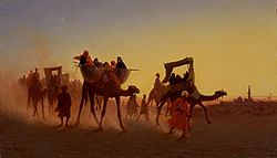 Caravan Setting out at Dusk