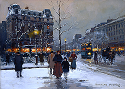 Place Pigalle, Winter Evening - Cortès, Edouard Léon