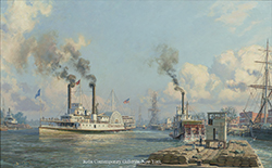 Sacramento: The Celebrated River Steamer "Chrysopolis" Leaving San Francisco in 1870