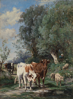 Vaches et les moutons par l\'eau - Dieterle, Marie