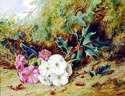 Still Life of Holly and Primroses