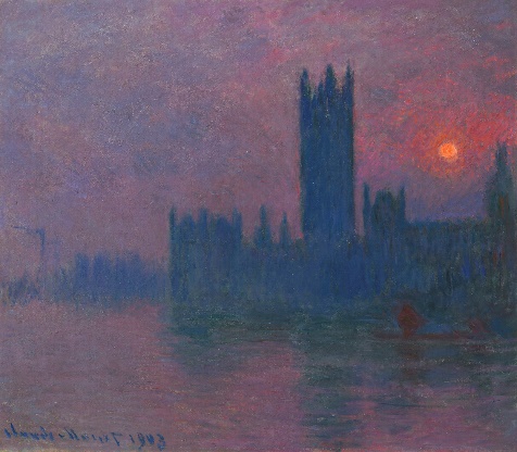 Monet's view of Parliament during the evening hours