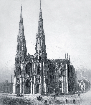 Old drawing of St. Patrick's circa 1890