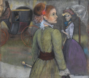 A pastel on paper street scene by Louis Anquetin sold at Bonhams